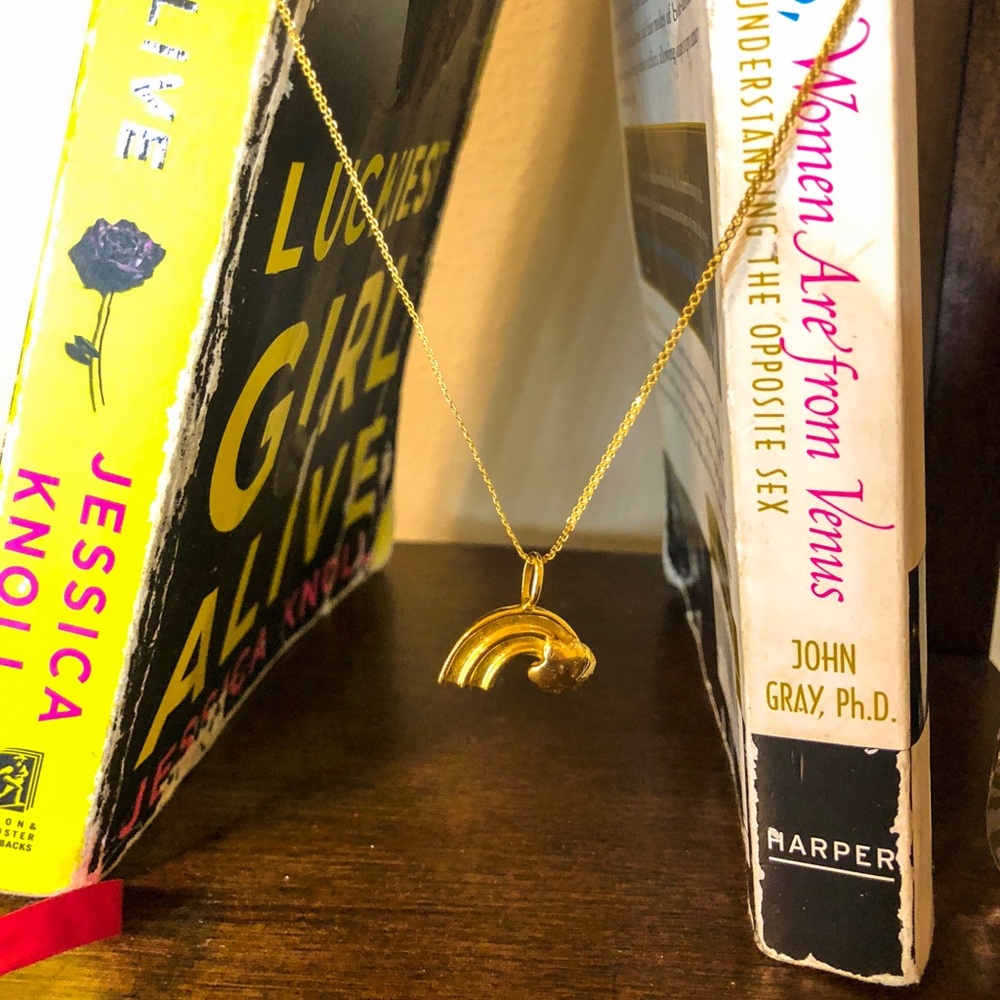 21k SOLID GOLD Customized Rainbow Pendant